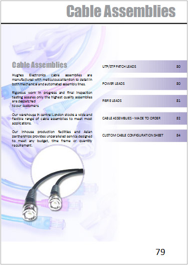 Catalogue cable assemblies section