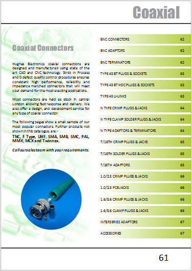 Catalogue Coaxial section