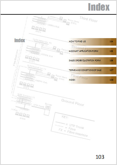 Catalogue Index section