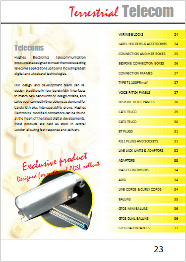 Catalogue terrestrial telecom section