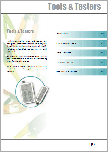 Catalogue Tools and Testers section